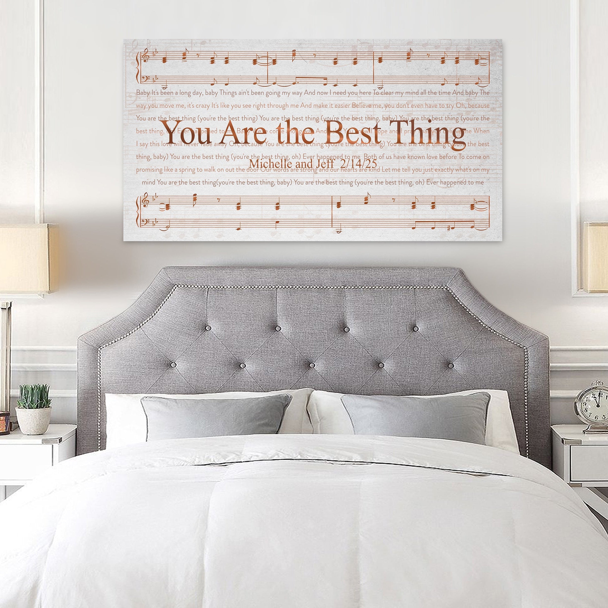 Copper Sheet Music Art with Lyrics