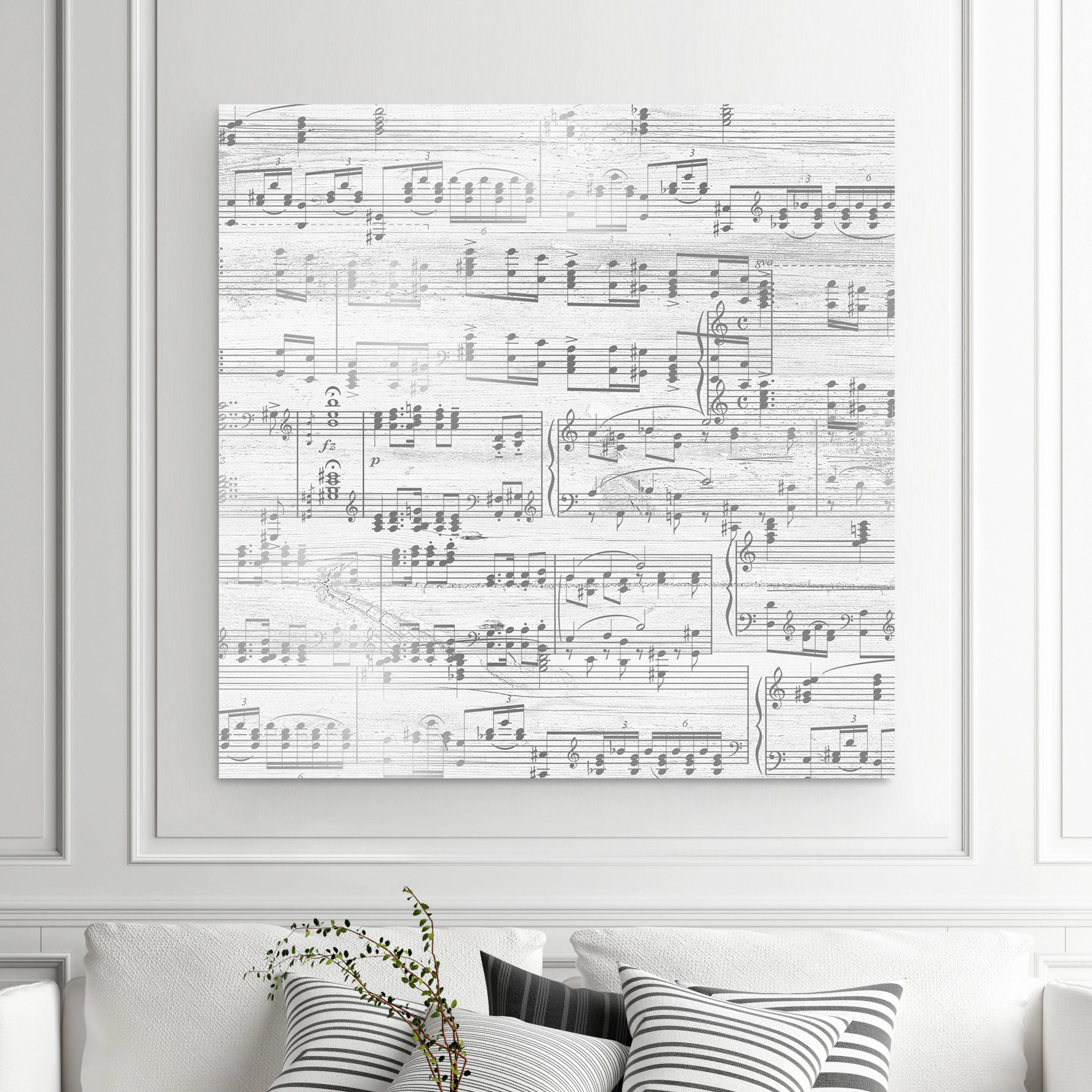 Custom Sheet Music Art - Silver Tone